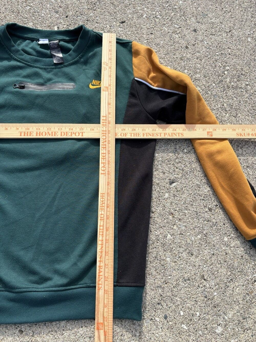 Vintage Nike Sweatshirt Color Block Men’s Lg Green Y2K Athletic Streetwear - Picture 6 of 7